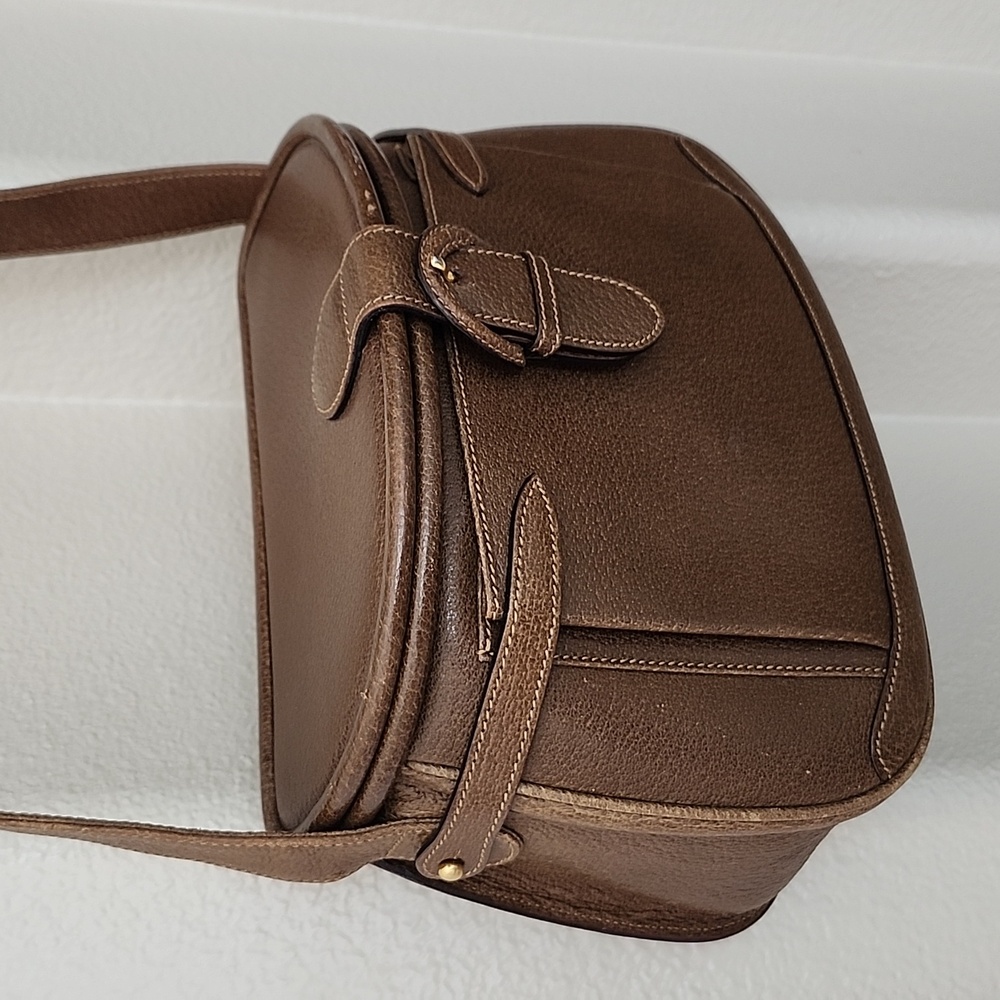 Authentic Rare Vintage GUCCI Leather Crossbody Bag Train Case Style Brown